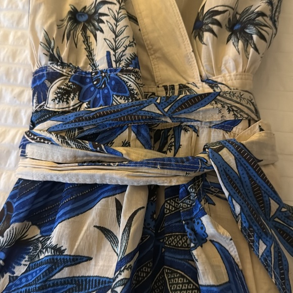 Banana Republic Stampa Mini Dress EUC Medium Blue/Tan - Picture 7 of 8